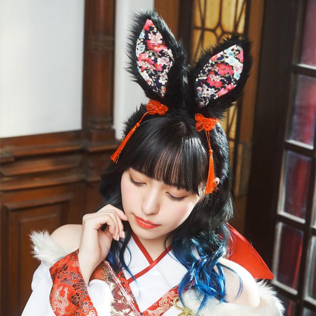 和柄カチューシャ 黒うさぎ 909491 |  | 05