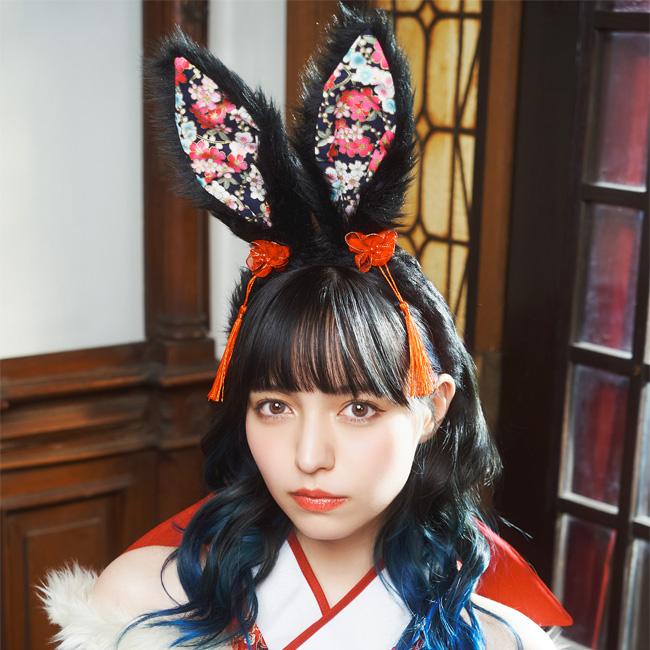 和柄カチューシャ 黒うさぎ 909491 |  | 01