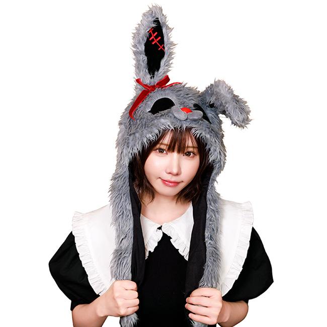 ハロウィンコスチューム かぶりもの 動く パタパタハット パタパタハット ホラーラビット うさぎ アニマル 動物 仮装 キッズ ジュニア 大人 簡単 キャラクター | 