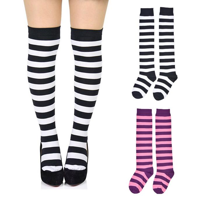 メール便配送可/ワンダーランド ボーダーニーハイソックス 2color | 
