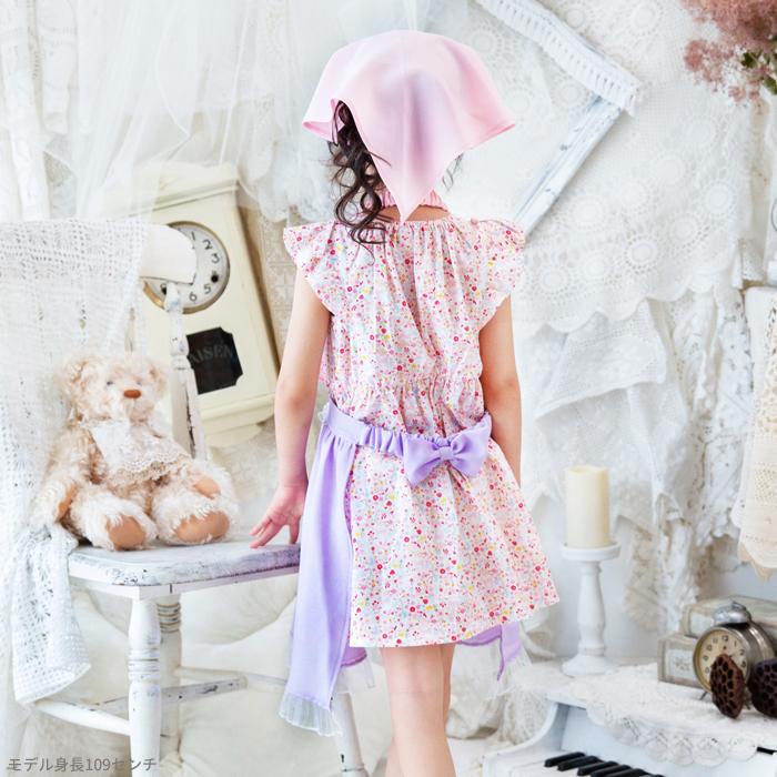 メール便配送可/プリンセスなりきり かんたんドレス エプロン 3角巾つきセット フラワーパープルプリンセス |  | 03