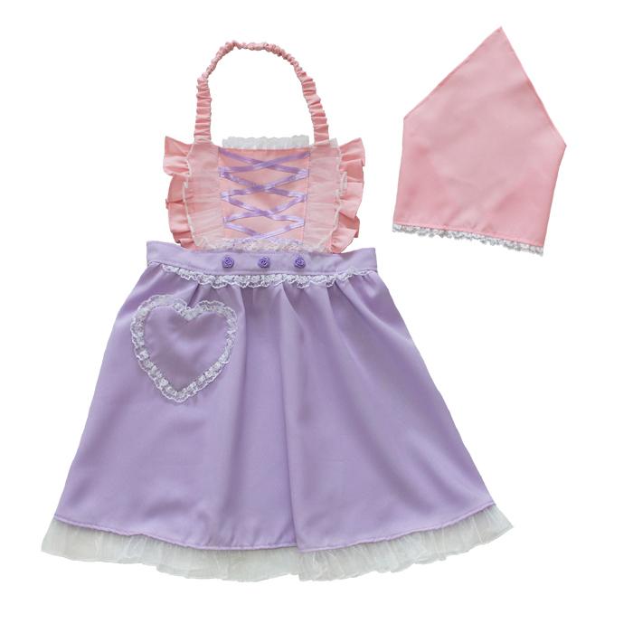 メール便配送可/プリンセスなりきり かんたんドレス エプロン 3角巾つきセット フラワーパープルプリンセス |  | 04