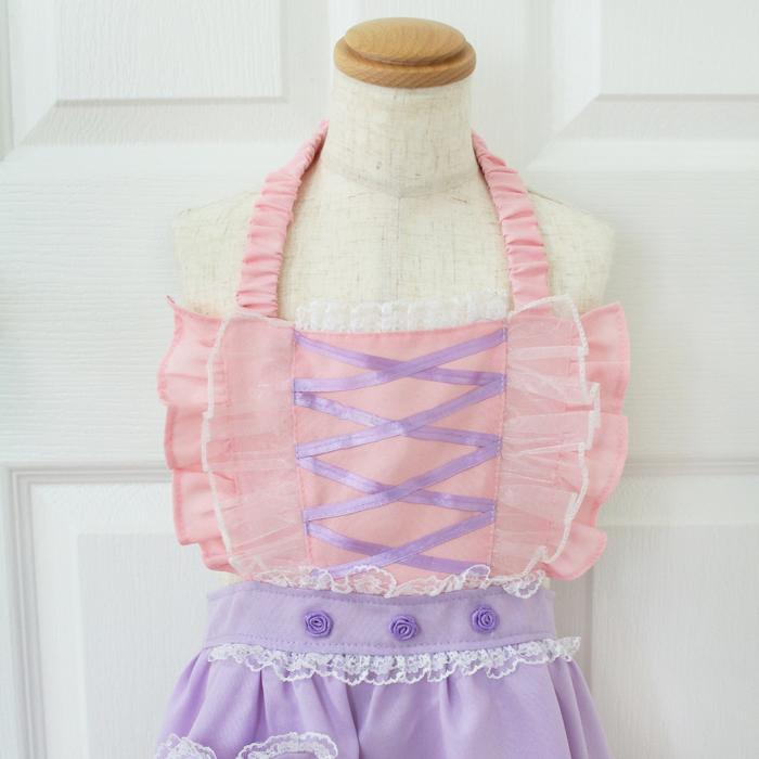 メール便配送可/プリンセスなりきり かんたんドレス エプロン 3角巾つきセット フラワーパープルプリンセス |  | 09
