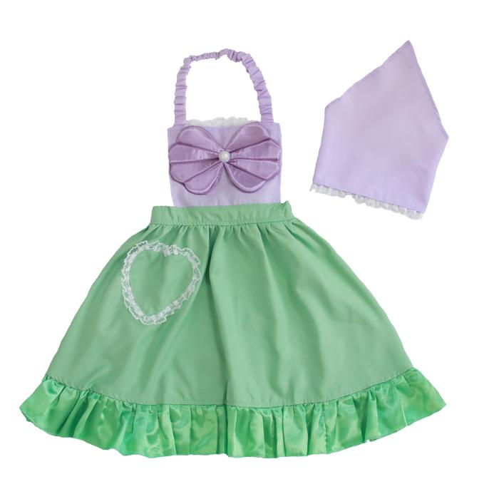 メール便配送可/プリンセスなりきり かんたんドレス エプロン 3角巾つきセット アクアマーメイド プリンセス |  | 08