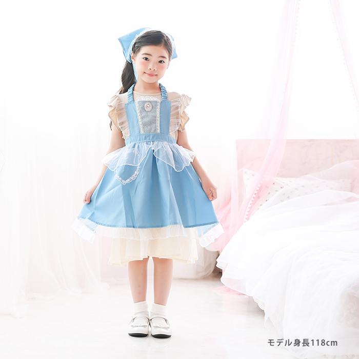 メール便配送可/プリンセスなりきり かんたんドレス エプロン 3角巾つきセット ロイヤルブルー プリンセス |  | 02