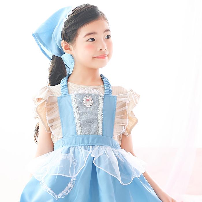 メール便配送可/プリンセスなりきり かんたんドレス エプロン 3角巾つきセット ロイヤルブルー プリンセス |  | 04