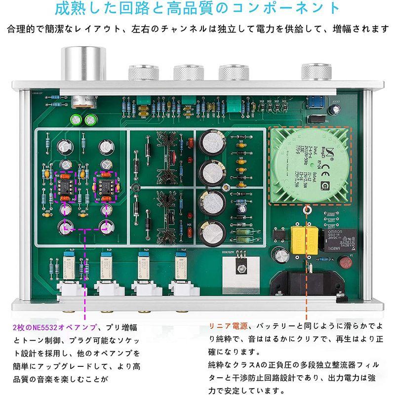 Nobsound HiFi 2.0CH ステレオ オーディオ プリアンプ 3系統 クラスA デジタルプリアンプ トーンコントロール HiFi 0CH ステレオ オーディオ プリアンプ 3系統 クラスA デジタルプリアンプ トーンコントロール