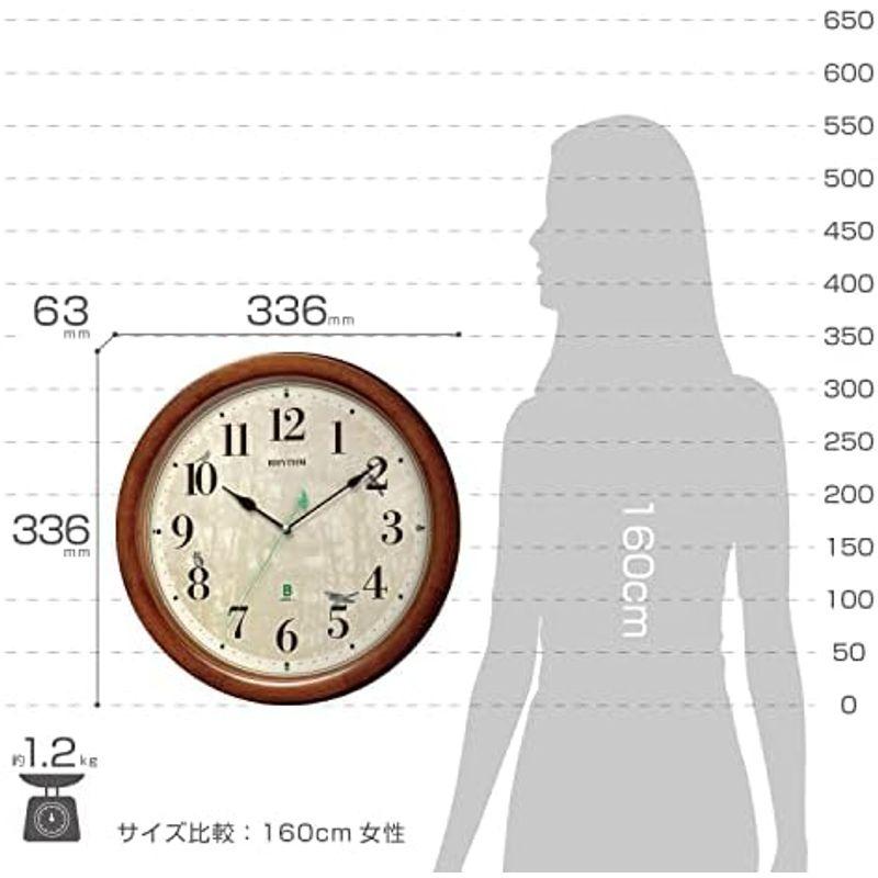 リズム(RHYTHM) 掛け時計 電波時計 アナログ 連続秒針 メロディ 日本