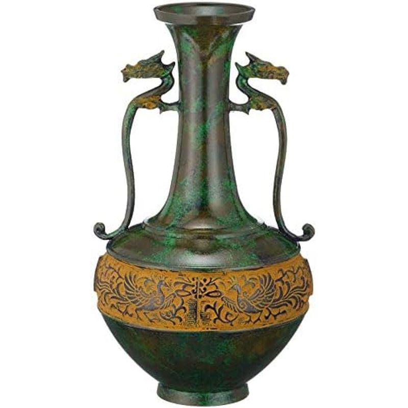 竹中銅器 銅製花瓶 竜耳瑞鳥 106-55 銅製花瓶 竜耳瑞鳥 サイズ
