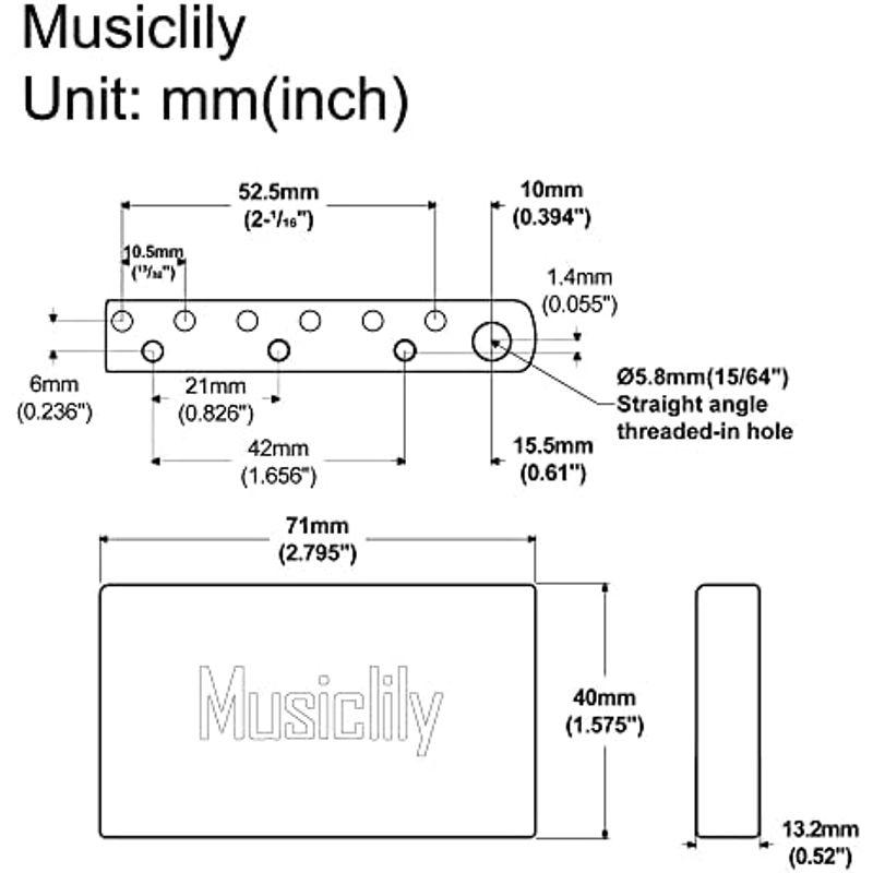Musiclily Ultra スチール 40mmトレモロブロック 10.5mm弦ピッチ2点支持 中国とインドネシア製Squierスタンダー｜lr-store｜03