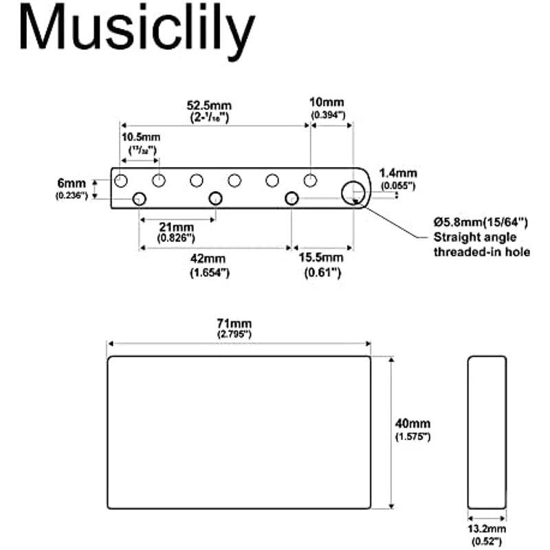 Musiclily Ultra スチール 40mmトレモロブロック 10.5mm弦ピッチ2点支持 中国とインドネシア製Squierスタンダー｜lr-store｜05