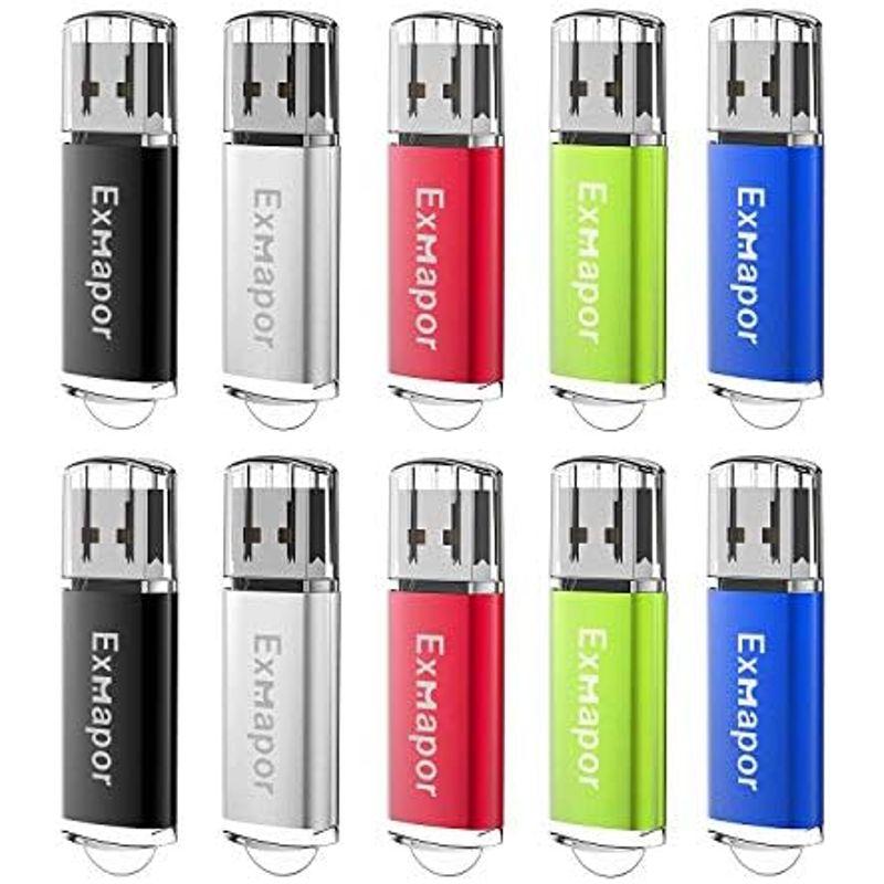 10個 2GB USBメモリ・フラッシュドライブ Exmapor USB 2.0スティック 五色（黒、銀、赤、緑、青）｜lr-store｜03
