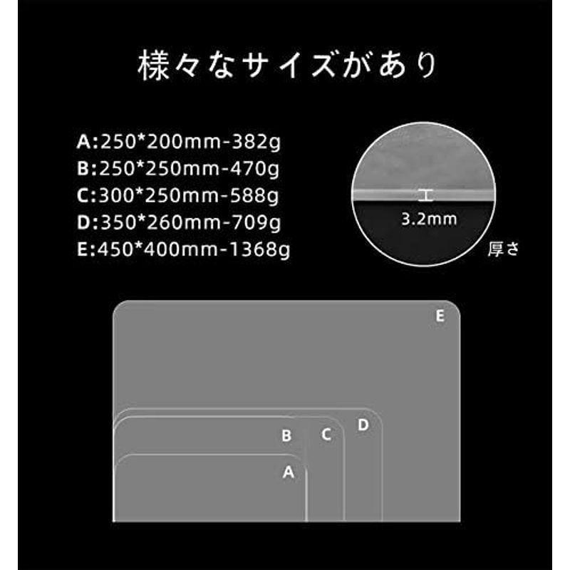 SIKAI CASE ガラス マウスパッド オフィスやゲーム用ハード ガラス製 高速で正確なコントロール 超薄型 厚さ3.2mm ゲーミング｜lr-store｜02