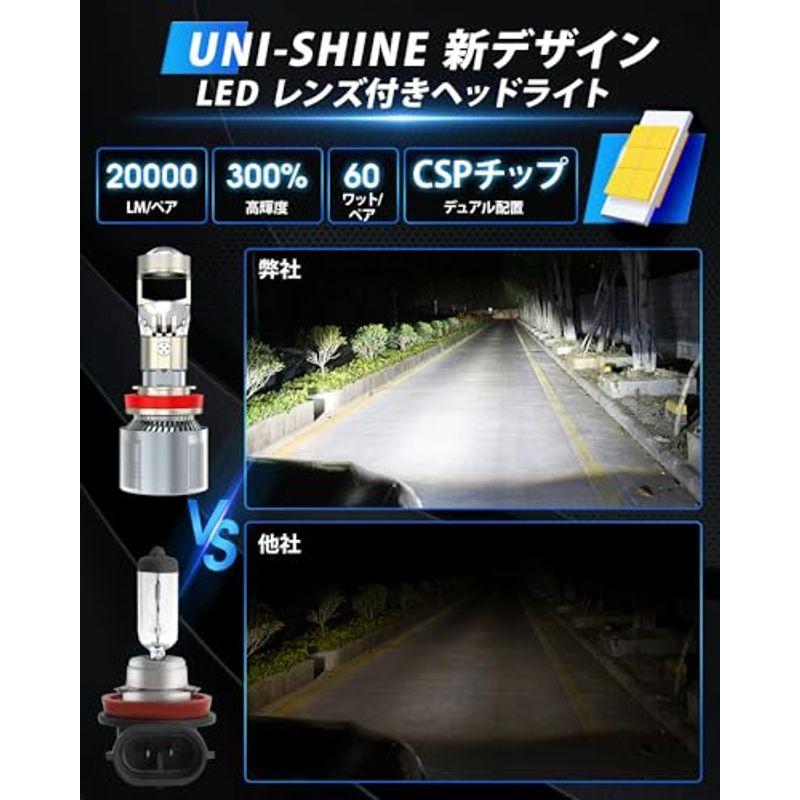 UNI-SHINE H4 LEDヘッドライト 車用 新型6D集光レンズ 28000ルーメン 単片55ワット安定パワーZES車検標準リレーデコ｜lr-store｜04
