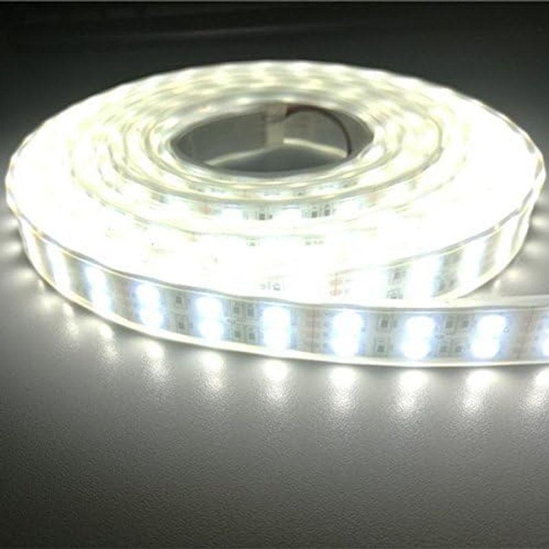 LEDテープ 防水 5M ホワイト 24V SMD5050 600連 高輝度 白ベース 船舶照明 屋外照明 led間接照明 カバー付｜lr-store｜02