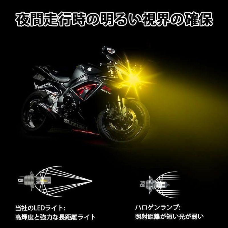 スーパーブライト 明るい濃い黄色 バイク用 H4 LED ヘッドライト 12V バルブ バイク Hi/Lo切替 IP65 防水 静音 長寿命｜lr-store｜10