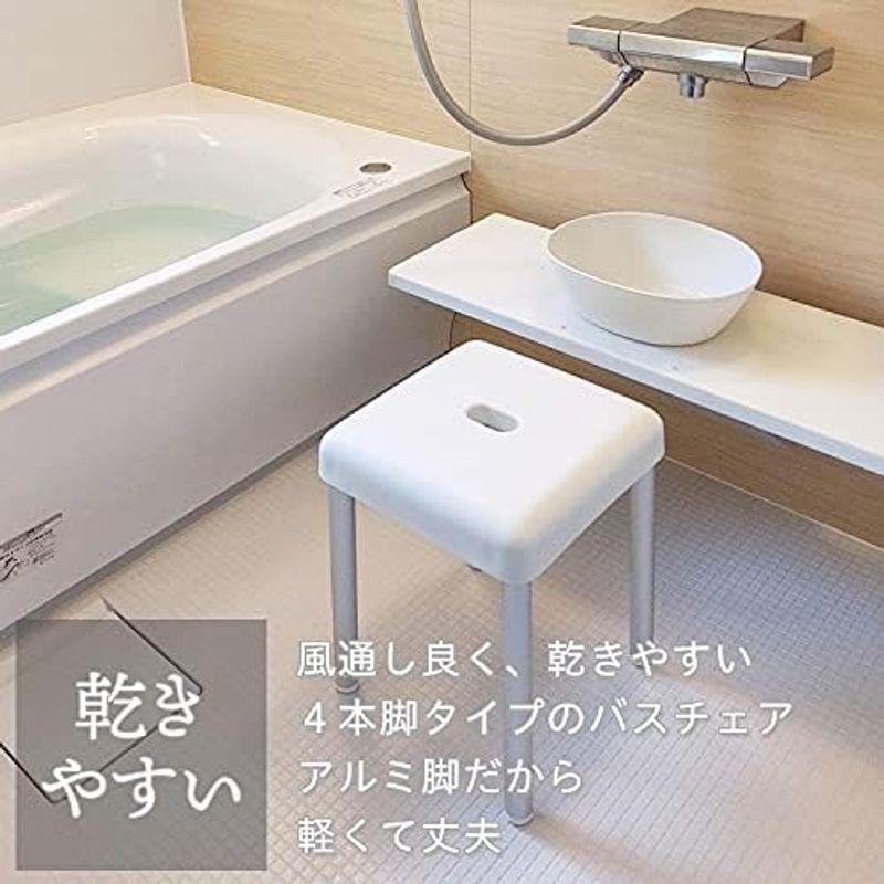 レック DENIM 風呂いす 高さ 25cm アルミ脚 (ホワイト) 防カビ・抗菌剤配合 日本製 B00427｜lr-store｜18