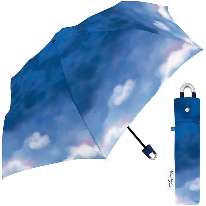クラックス ミルキートーン カラビナ付き手元折傘 SKY 55cm 晴雨兼用折りたたみ傘 (RAINBOW)｜lr-store｜03