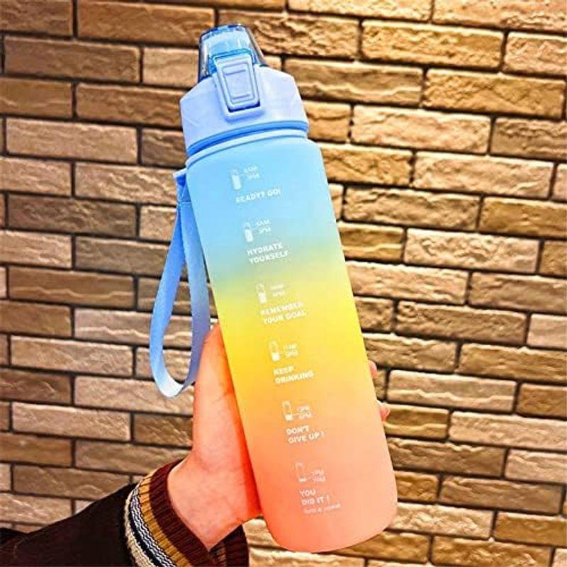 水筒 1000ml 大容量 ポータブルストロースポーツウォーターボトル 1リットル BPAフリー プラスチックウォーターボトル タイムマーカ｜lr-store｜11