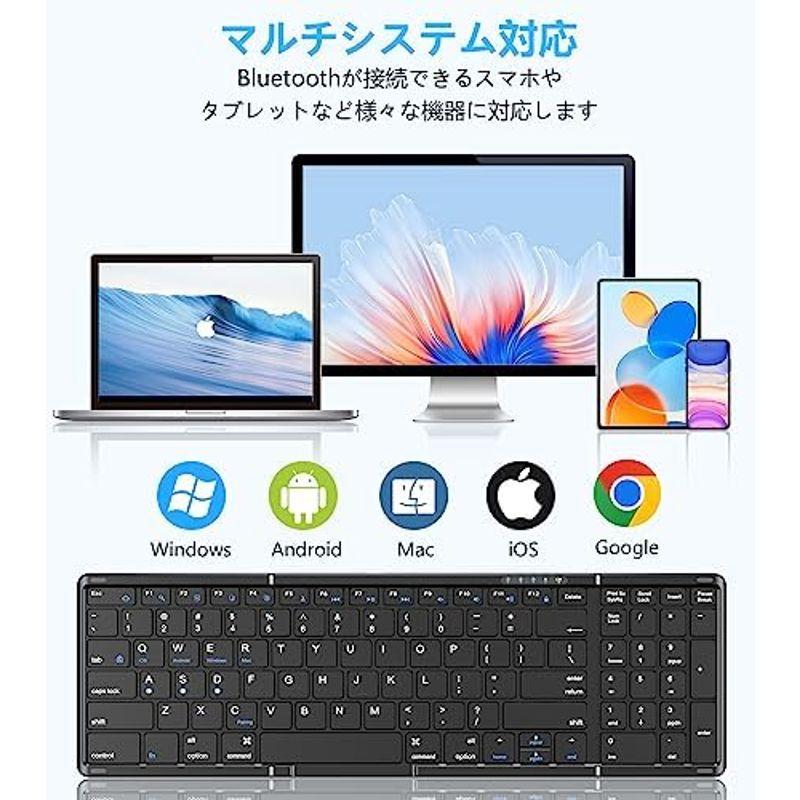 高級版Omikamo キーボード bluetooth 折り畳み式 ワイヤレス 英語配列 テンキー付き 無線 iOS Windows Andr｜lr-store｜07