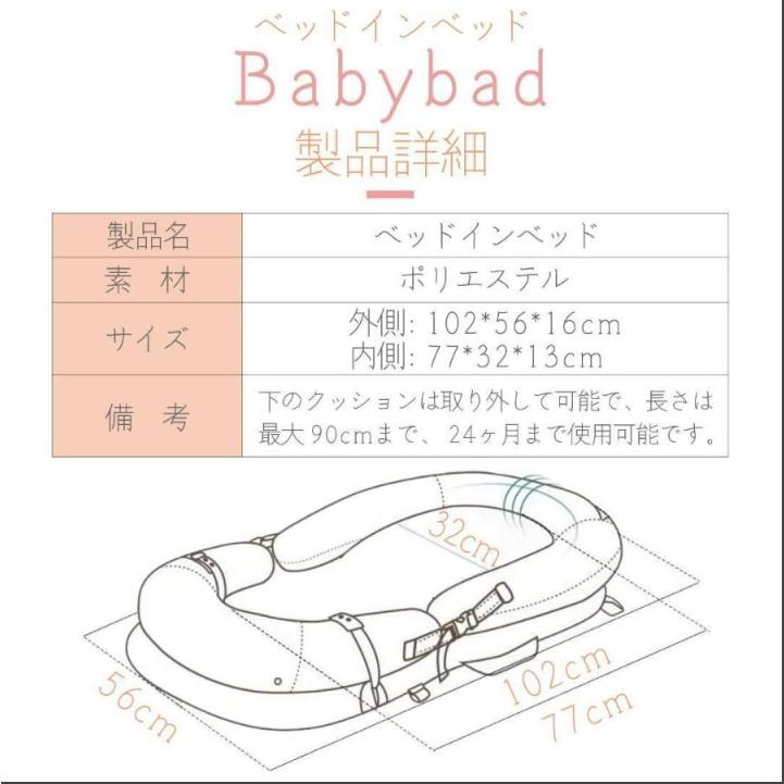 ベビーベッド 白 折り畳み ベッドインベッド 携帯型 添い寝 出産