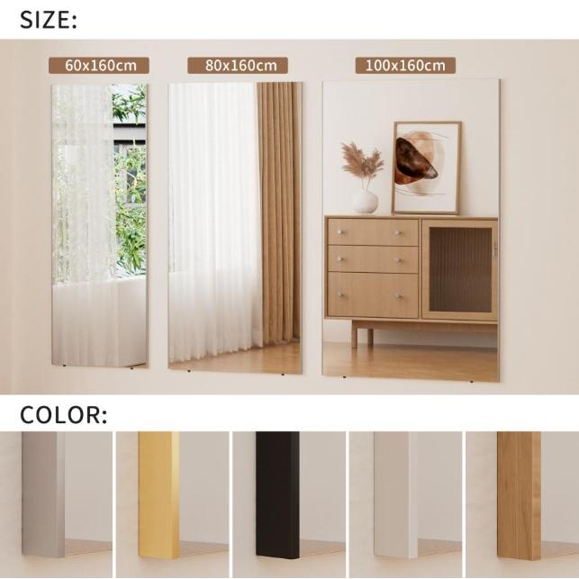 割れない鏡 フィルムミラー ダンス 幅80cm 鏡 全身鏡 姿見 壁掛け