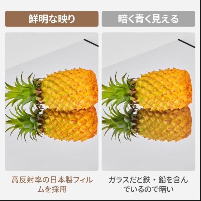 割れない鏡 フィルムミラー 姿見 全身鏡 幅40cmx145cm 壁掛け 姿見