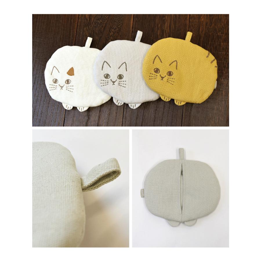 Nyaff にゃふにゃふ 鍋つかみ ミトン ループ付き 鍋敷き マット 猫