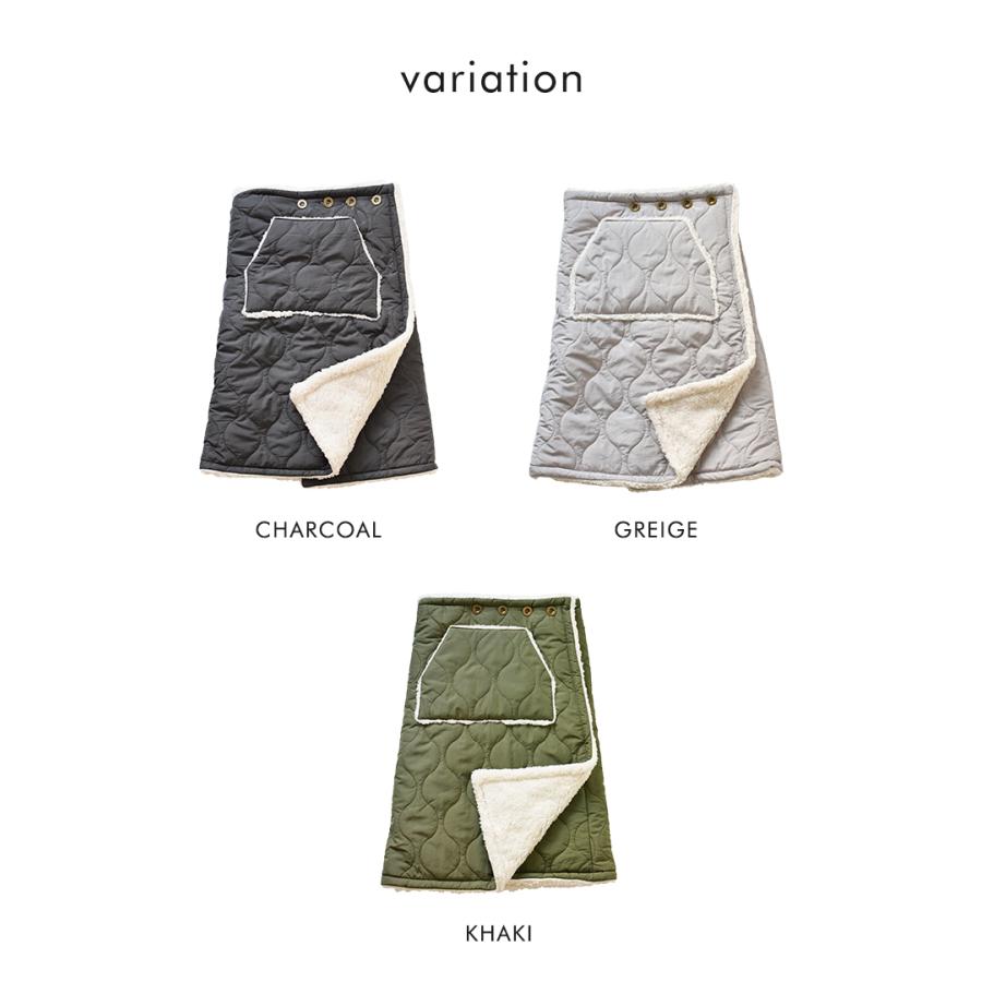 ブラックキルティングスカート フリースポケット付き SUMMER フロント