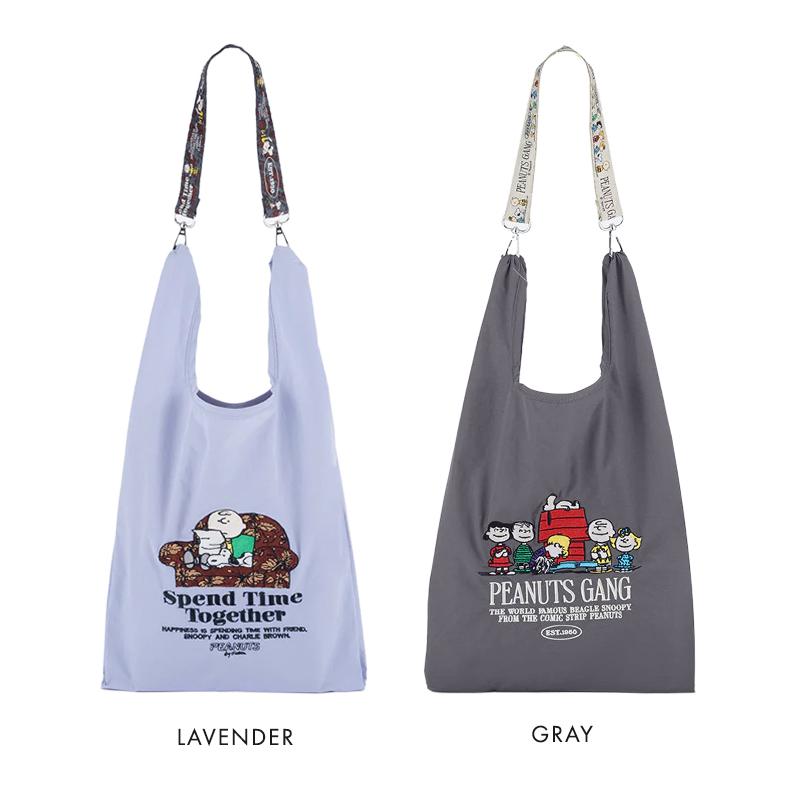 Vintage PEANUTS snoopy スヌーピー ストラップ付きショッパーバッグ