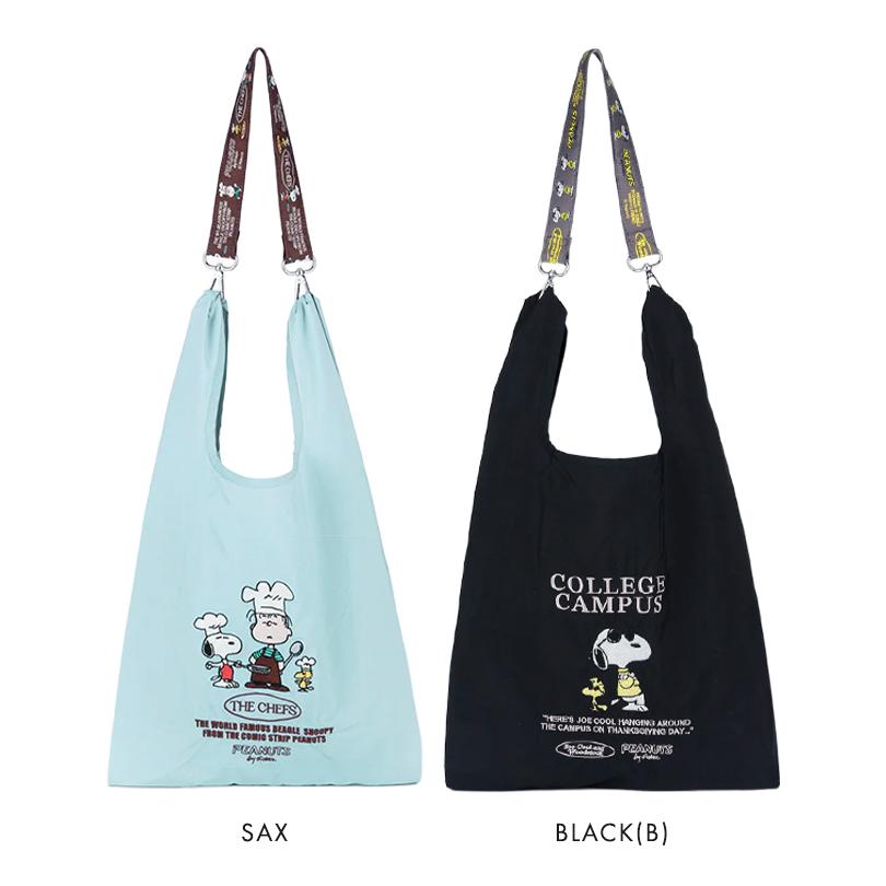 Vintage PEANUTS snoopy スヌーピー ストラップ付きショッパーバッグ