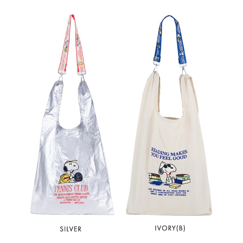 Vintage PEANUTS snoopy スヌーピー ストラップ付きショッパーバッグ