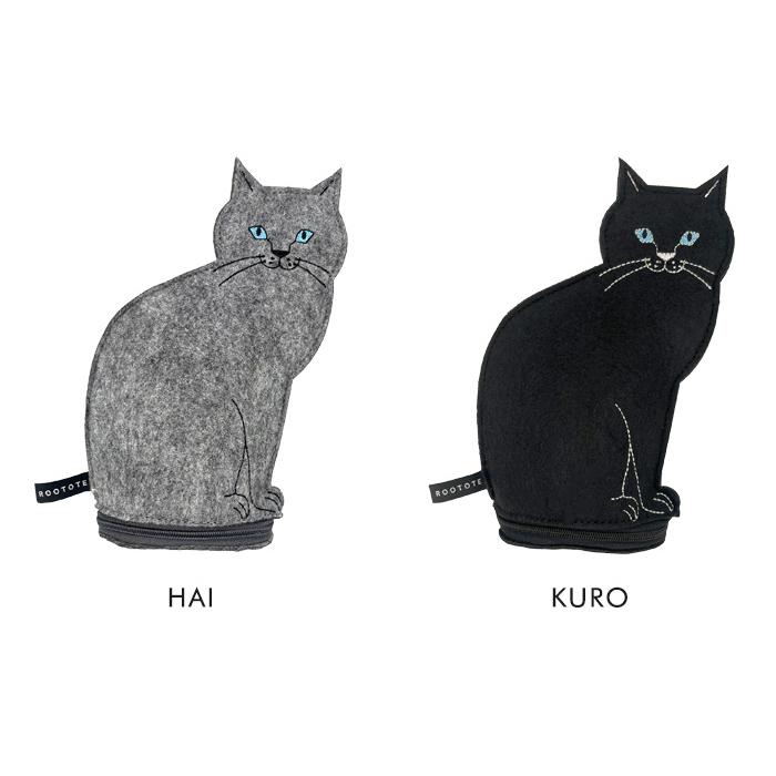 ROOTOTE（ルートート） オスワリネコ ミニポーチ フェルト 猫 ねこ