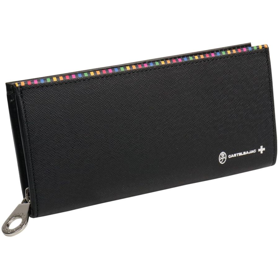 店舗良い カステルバジャック Castelbajac アーチ ラウンドファスナー長財布 ブラック 財布 帽子 ファッション小物