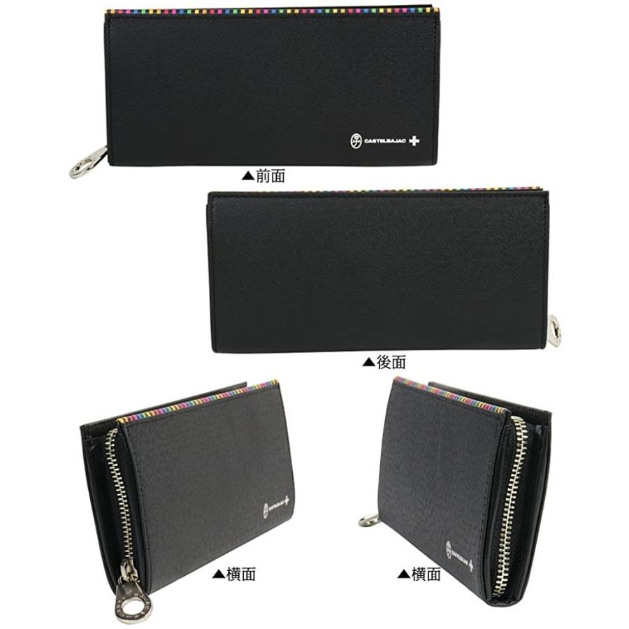 店舗良い カステルバジャック Castelbajac アーチ ラウンドファスナー長財布 ブラック 財布 帽子 ファッション小物