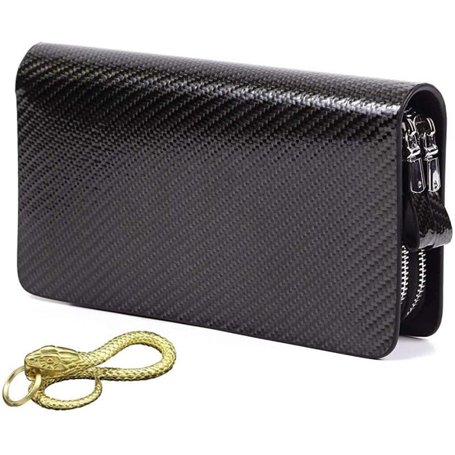 爆買い バッグ クラッチ メンズ レザー カーボン ラウンド財布 本革 黄金蛇チャーム グリップ ワンハンド その他財布 帽子 ファッション小物 Www 11thspace Com