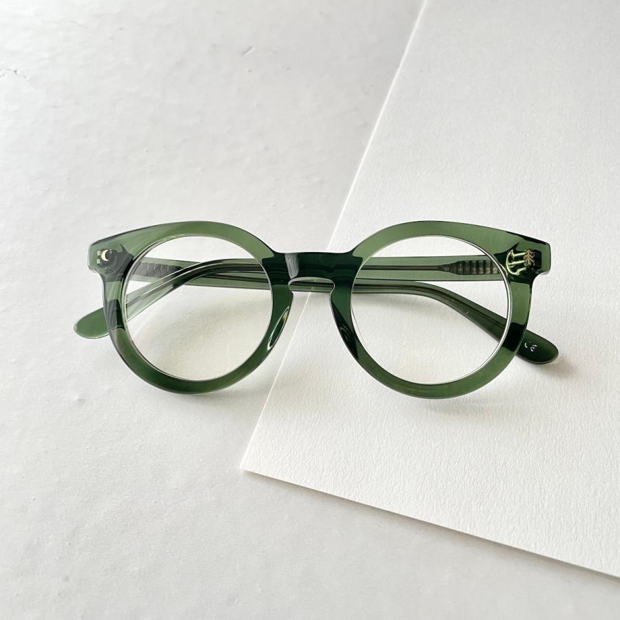 伊達メガネ ボストン メガネフレーム 黒 グリーン ウェリントン 太枠