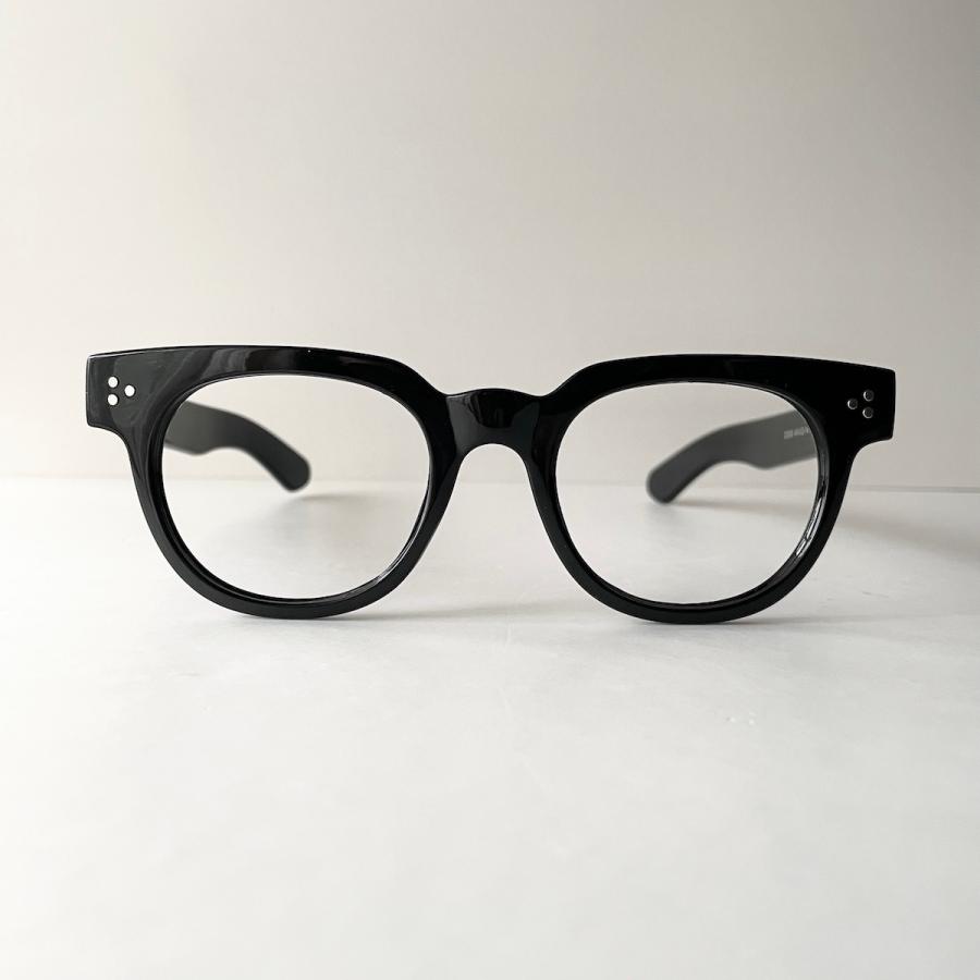 伊達メガネ ウェリントン メガネフレーム 黒 透明 クリア FDR風 太枠  