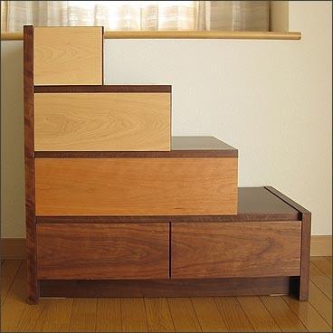 90幅階段チェストのみ タンス 天然木突板 リビング収納 デザイナーズ