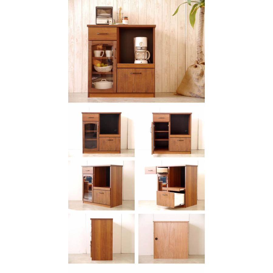 国産 日本製 80 カウンター 収納 おしゃれ キッチン収納 キッチンカウンター 食器棚 キャビネット 完成品 送料無料 |  | 01