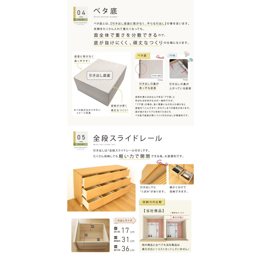 国産 チェスト 天然木 木製 160 幅 3段 完成品 奥行45 箪笥 桐 日本製