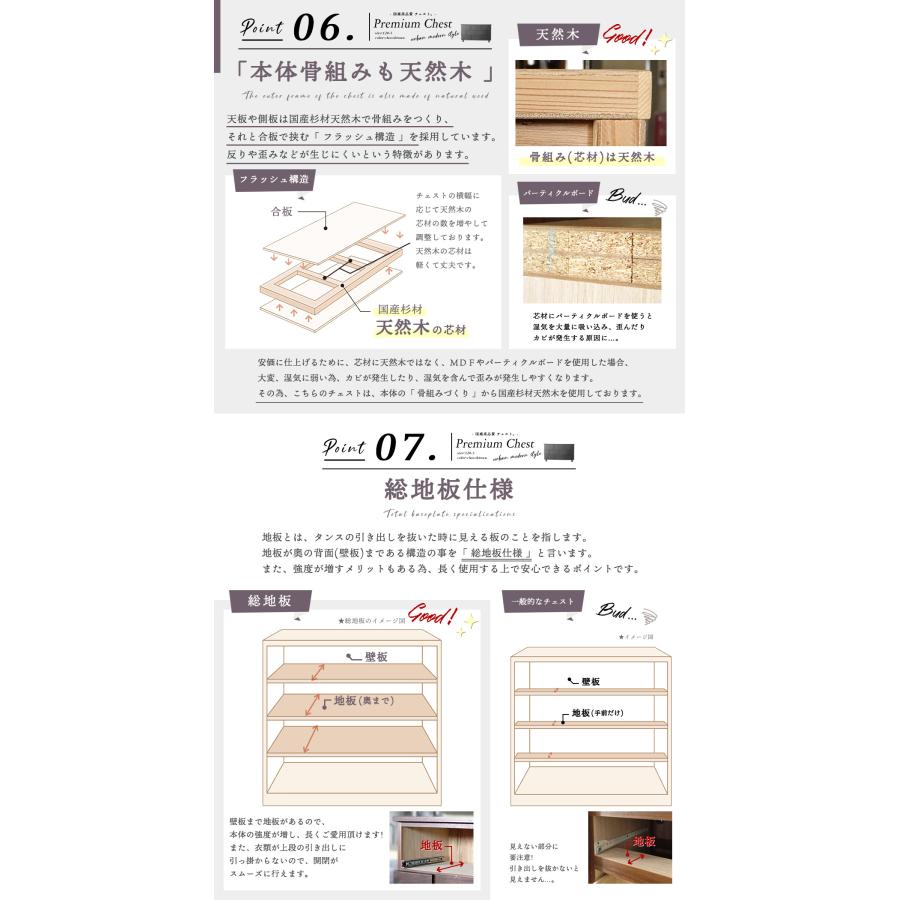 国産 日本製 完成品 天然木 チェスト 大容量 タンス タモ 桐 格子 120幅3段 収納 送料無料 モダン 洋服 ブラウン 開梱設置無料 |  | 06