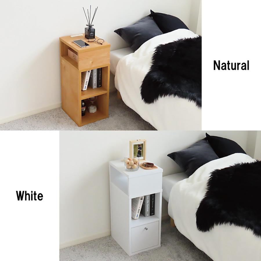 国産 サイドテーブル 完成品 コンセント付き 幅27cm スリム 引き出し付き 棚 ミニ 本棚 コンパクト ナイトテーブル サイドチェスト おしゃれ 北欧 大川家具 |  | 17