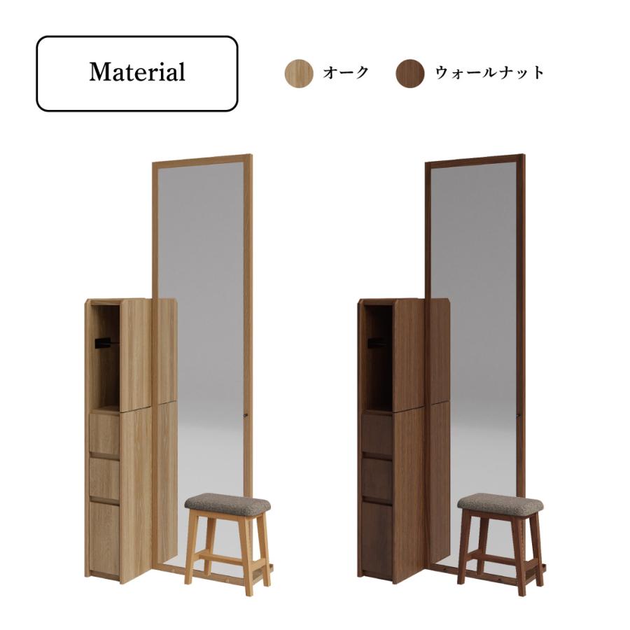 鏡台 コンパクトドレッサー ミラー折りたたみ式 幅62cm スツール付き ブラウン 木目 鏡 収納付き 机 札幌市東区 新道東店　 ICHIBA（市場） ドレッサー コンパクト デスク スツール付き 幅62cm