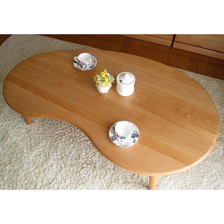 センターテーブル 座卓 ローテーブル 楕円テーブル 北欧 アルダー無垢 