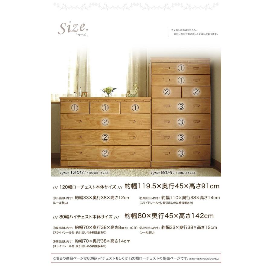 幅80ハイチェスト 幅120ローチェスト タンス 完成品 パイン無垢 木製