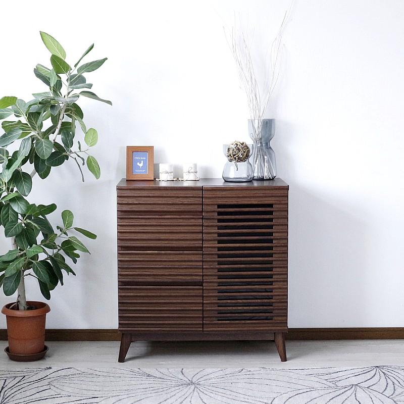 サイドボード リビングボード キャビネット ナチュラル ブラウン 80 幅