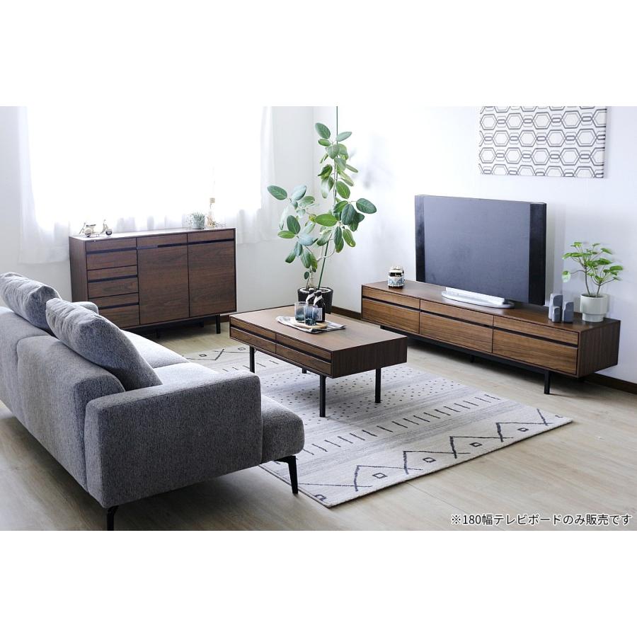 テレビボード グレー ウォールナット 完成品 180 幅 センチ テレビ台 ローボード おしゃれ 収納 引出し フラップ 天然木 木製 灰色 ブラウン 茶 送料無料 |  | 10