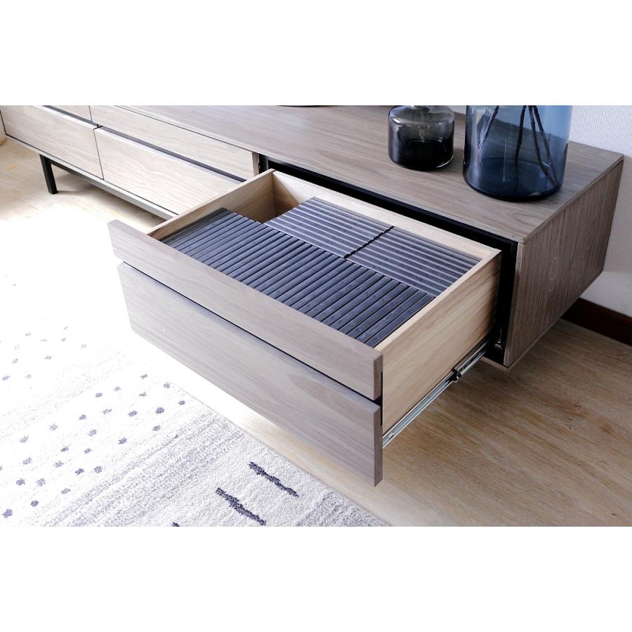 テレビボード グレー ウォールナット 完成品 180 幅 センチ テレビ台 ローボード おしゃれ 収納 引出し フラップ 天然木 木製 灰色 ブラウン 茶 送料無料 |  | 05