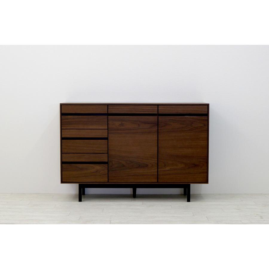 サイドボード リビングボード キャビネット グレー ウォールナット